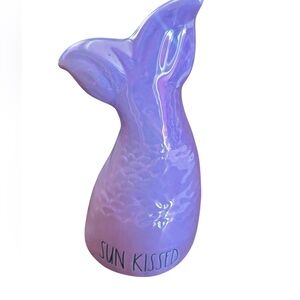 Rae Dunn Artisan Mermaid Tail Decor figure Magenta shimmer girly whimsical